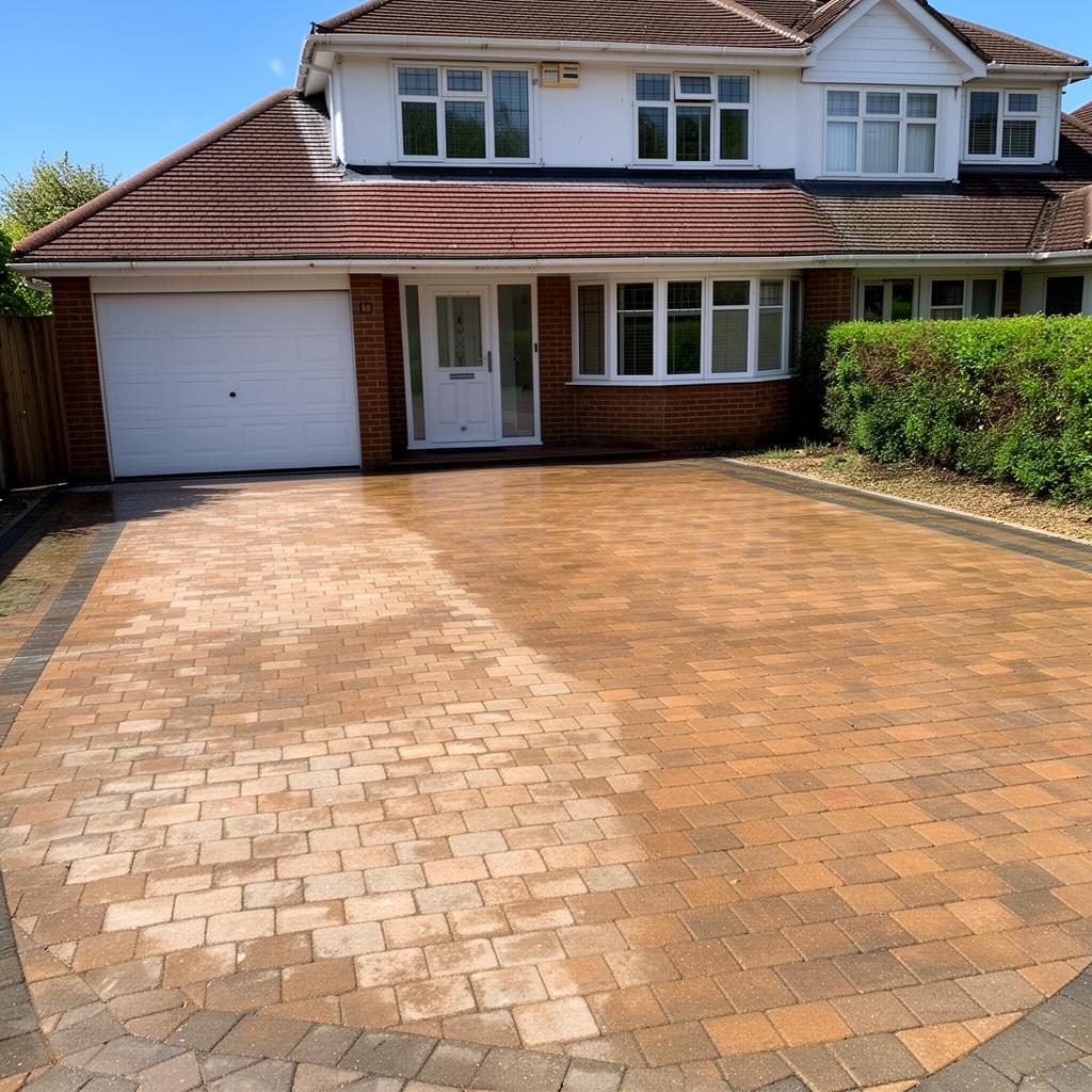 Professional exterior cleaning in progress